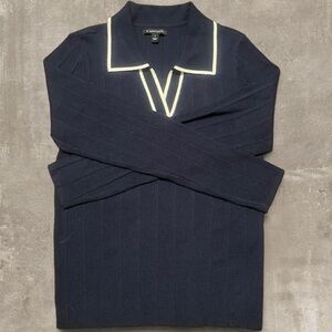 Hawthorn Navy Sweater Dress Men’s Large Collared Knit Preppy Minimalist